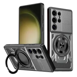 Custodia per Samsung Galaxy S23 Ultra S918, Techsuit, RuggedCam, Grigio