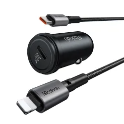 Caricabatterie Auto con Cavo Lightning McDodo CC-7492 Obsidian, 30W, 3A, 1 x USB-C, Nero