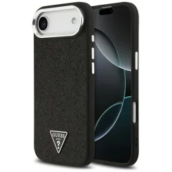 Custodia MagSafe per Apple iPhone 17 Air, Guess, Logo Triangolo Glitter, Nera