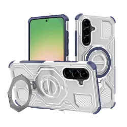 Custodia per Samsung Galaxy A56 A566, Techsuit, Carbon Shield Pro, Blu