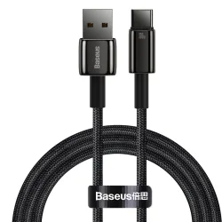 Cavo dati e ricarica USB-A - USB-C Baseus Tungsten Tungsten Gold, 100W, 1m, nero CAWJ000001