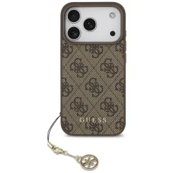 Custodia MagSafe per Apple iPhone 17 Pro, Guess, 4G Charm Cradle, Marrone
