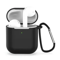 Custodia Techsuit Silicone per Apple AirPods Gen 1 / Gen 2, Nera