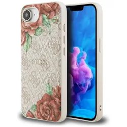 Custodia MagSafe per Apple iPhone 17e / 16e, Guess, 4G Flowers Print, Rosa