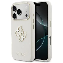 Custodia per Apple iPhone 17 Pro, Guess, Resin Logo, Beige