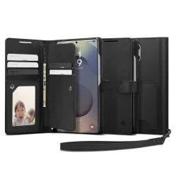 Custodia per Samsung Galaxy S25 Ultra S938, Spigen, Wallet S, Nera ACS09124