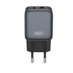 Caricabatterie Rete XO Design L156, 30W, 3A, 1 x USB-A - 1 x USB-C, Nero