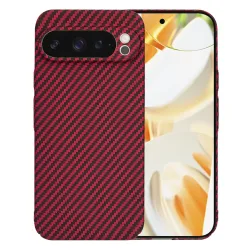 Custodia per Google Pixel 9 Pro, Techsuit, Carbonite FiberShell, Rossa