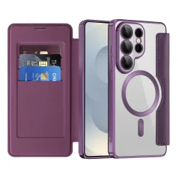 Custodia MagSafe per Samsung Galaxy S26 Ultra S948, Techsuit, SmartMag Book, Viola