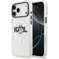 Custodia MagSafe per Apple iPhone 17, Karl Lagerfeld, IML Sketch Logo Choupette, Trasparente