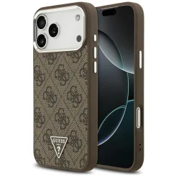 Custodia MagSafe per Apple iPhone 17 Pro Max, Guess, logo triangolo 4G, Marrone