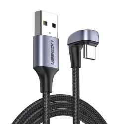 Cavo dati e ricarica USB-A - USB-C UGREEN US311 angolato, 18W, 1m, grigio