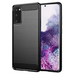 Custodia per Samsung Galaxy S20 5G G981 / S20 G980, Techsuit, Carbonio, Nera