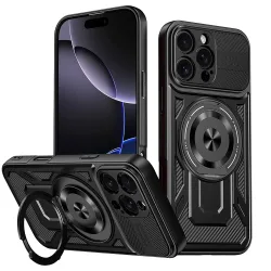 Custodia per Apple iPhone 16 Pro Max, Techsuit, RuggedCam, Nera