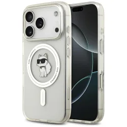 Custodia MagSafe per Apple iPhone 17 Pro, Karl Lagerfeld, IML Logo Choupette, Trasparente