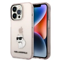 Custodia per Apple iPhone 14 Pro, Karl Lagerfeld, Ikonik Choupette, Rosa