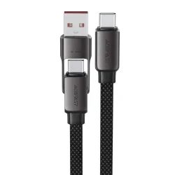 Cavo Dati e Ricarica USB-C - USB-A / USB-C Acefast C13-05, 60W, 0.2m, Nero