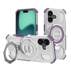 Custodia per Apple iPhone 16, Techsuit, Carbon Shield Pro, Viola
