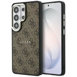 Custodia MagSafe per Samsung Galaxy S26 Ultra S948, Guess, 4G Embossed Ring, Marrone