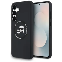 Custodia MagSafe per Samsung Galaxy S25 FE, Karl Lagerfeld, Silicone Karl & Choupette's Heads, Nera
