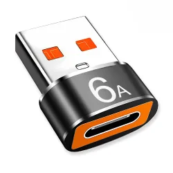 Adattatore Dati e Ricarica USB-C - USB-A Techsuit A4 HyperPort, Nero Arancione