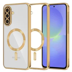 Custodia MagSafe per Samsung Galaxy A56 A566 / A36 A366, Techsuit, Luxury Crystal, Oro