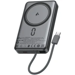 Batteria Esterna Wireless Acefast M18, 10000mAh, 22.5W, PD + FQI, 1 x QI - 2 x USB-C, Nera