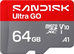 Scheda di memoria microSDXC SanDisk Ultra GO Android A1, 64Gb, Classe 10 / UHS-1 U1 SDSQUGN-064G-GN6MN