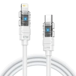 Cavo Dati e Ricarica USB-C - Lightning Lito LD05, 27W, 1m, Bianco
