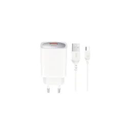 Caricabatterie da Rete con Cavo USB-C XO Design CE19, 18W, 3A, 1 x USB-A, Bianco