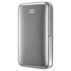 Batteria Esterna Wireless WiWu Wi-P018, 10000mAh, 20W, PD + FQI, 1 x QI - 1 x USB-C, Grigio