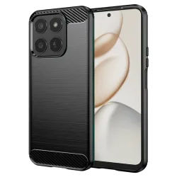 Custodia per Honor 400 Smart 4G / X7d 4G / 400 Smart 5G, Techsuit, Carbonio, Nera
