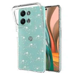 Custodia per Motorola Moto G75, Techsuit, SparkleSkin, Trasparente