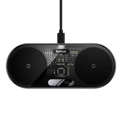 Caricabatterie Rete Wireless Baseus Digital Led Display, 20W, 1.1A, Nero WXSX010101
