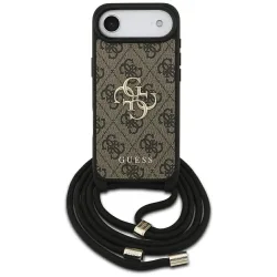 Custodia per Apple iPhone 17 Air, Guess, Crossbody Cord 4G Big Log, Marrone