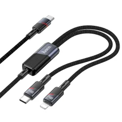 Cavo Dati e Ricarica USB-C - Lightning / USB-C HOCO U139 2in1, 100W, 1.2m, Nero