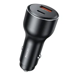 Caricabatterie Auto Yesido Y65, 100W, 5A, 1 x USB-A - 1 x USB-C, Nero