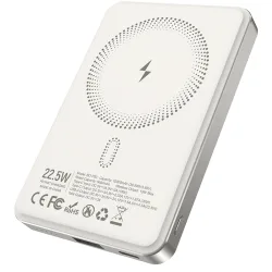 Batteria Esterna Wireless BWOO BO-P82, 10000mAh, 22.5W, PD + FQI, 1 x QI - 1 x USB-C, Bianca