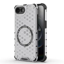Custodia MagSafe per Apple iPhone 17e / 16e, Techsuit, HoneyComb Shield, Bianca
