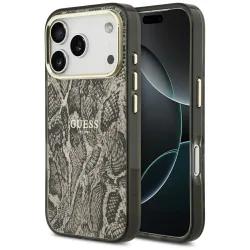 Custodia MagSafe per Apple iPhone 17 Pro, Guess, Python Pattern, Marrone
