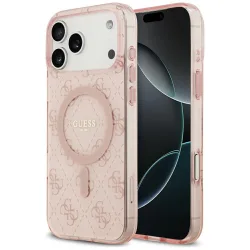 Custodia MagSafe per Apple iPhone 17 Pro Max, Guess, IML 4G Background, Rosa