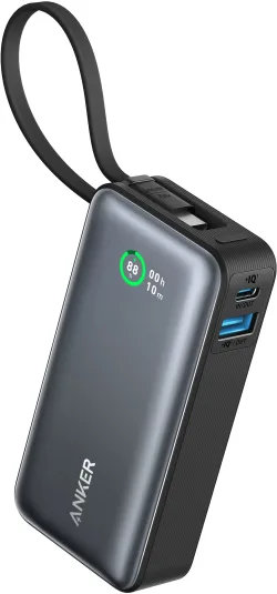 Batteria Esterna Anker Nano, 10000mAh, 30W, QC + PD, 1 x USB-A - 2 x USB-C, Nera A1259G11