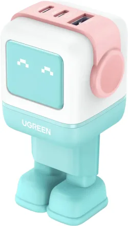 Caricabatterie da Rete UGREEN CD361 Uno, 65W, 3.25A, 1 x USB-A - 2 x USB-C, Turchese