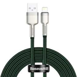Cavo Dati e Ricarica USB-A - Lightning Baseus Cafule Metal Series, 18W, 2m, Verde CALJK-B06