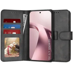 Custodia per Xiaomi 17T, Techsuit, Diary Book, Nera