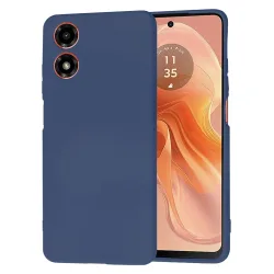 Custodia per Motorola Moto G04s / E14 / G04, Techsuit, SoftFlex, Blu Navy