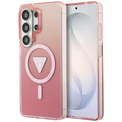 Custodia MagSafe per Samsung Galaxy S26 Ultra S948, Guess, IML Gradient Triangle Logo, Rosa
