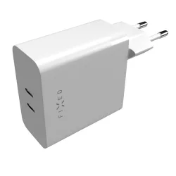 Caricabatterie Retea Fixed, 65W, 3.25A, 2 x USB-C, Bianco