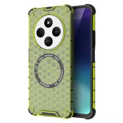 Custodia MagSafe per Xiaomi Poco C75 / Redmi 14C, Techsuit, HoneyComb Shield, Verde