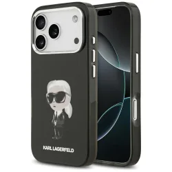 Custodia MagSafe per Apple iPhone 17 Pro, Karl Lagerfeld, IML Aquarelle Karl Ikonik, Nera